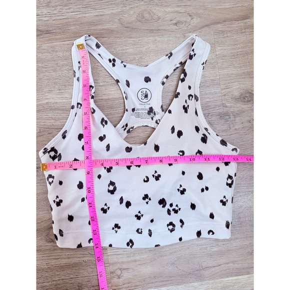 SAGE Collective Sports Bra Top Women Small Taupe Animal Print Racerback - Picture 8 of 8